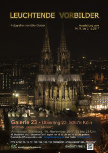 Plakat der Ausstellung "Leuchtende (Vor)Bilder" von Elke Glatzer